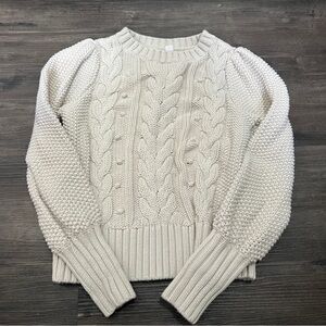 Girls gap kids cable knit sweater cream size 8 medium